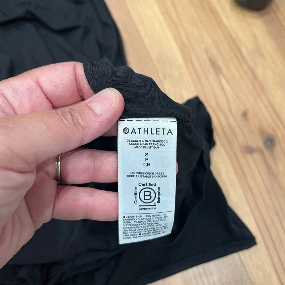 Athleta Santorini Cinch Dress‎ Black Small Pre-loved, 0007 B1 - Picture 13 of 15